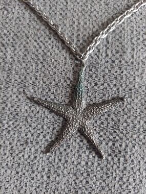 Vintage Metzke Pewter Starfish Necklace Signed